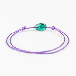 Лилава гривна със зелен скарабей кристал Swarovski elements