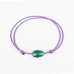 Лилава гривна със зелен скарабей кристал Swarovski elements