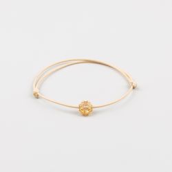Бежова гривна със златна детелина Swarovski elements