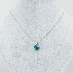 Дамско колие със сърце кристал Swarovski Light Turquoise