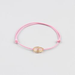 Розова гривна с жълт скарабей кристал Swarovski elements