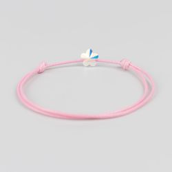 Розова гривна с цвете кристал Swarovski elements AB
