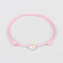 Розова гривна с цвете кристал Swarovski elements AB