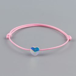 Розова гривна със сърце кристал Swarovski® elements
