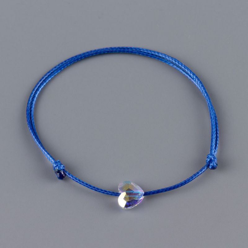Синя гривна със сърце кристал Swarovski Aurore Boreale