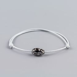 Сребристо-бяла гривна със скарабей кристал Swarovski elements