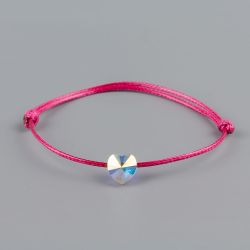 Цикламена гривна със сърце кристал Swarovski® elements