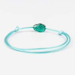 Тюркоазена гривна със зелен скарабей кристал Swarovski elements
