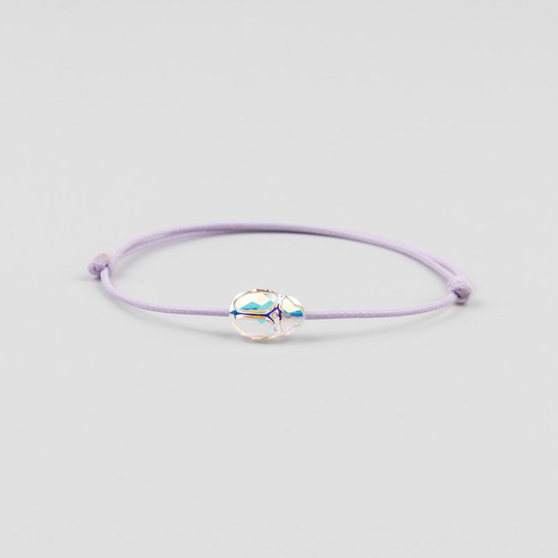 Виолетова гривна с бял скарабей кристал Swarovski elements