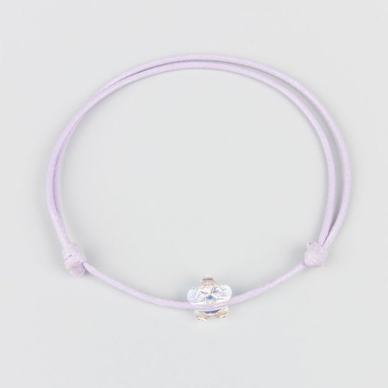 Виолетова гривна с цвете кристал Swarovski elements AB