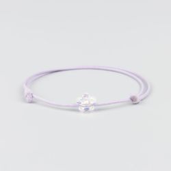 Виолетова гривна с цвете кристал Swarovski elements AB