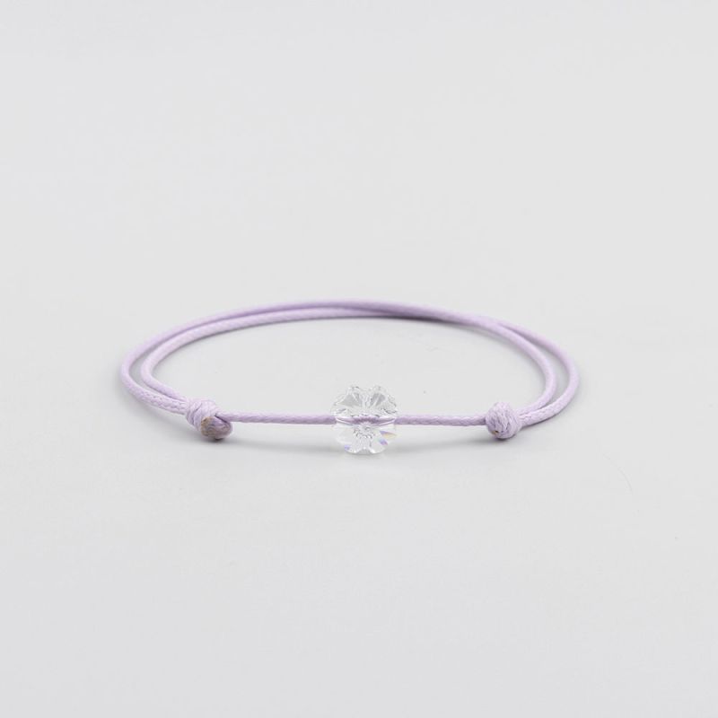 Виолетова гривна с цвете Swarovski elements Crystal