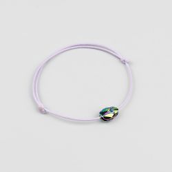 Виолетова гривна със зелен скарабей кристал Swarovski elements