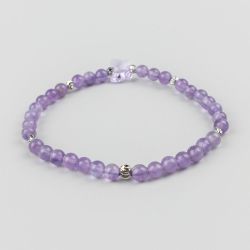 Гривна с пеперуда кристал Swarovski и камък Аметист