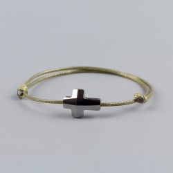 Зелена гривна с кръст кристал Swarovski elements