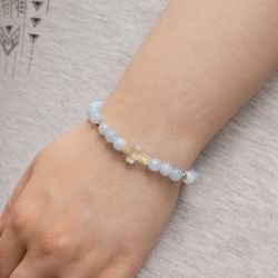 Гривна с кръст Swarovski elements и камък Берил