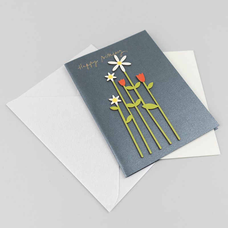 Kартичка за рожден ден с цветя
