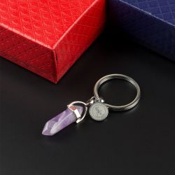 Ключодържател с полускъпоценен камък Аметист