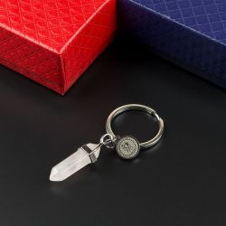 Ключодържател с полускъпоценен камък Розов кварц