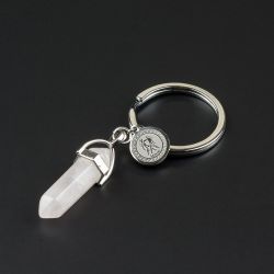 Ключодържател с полускъпоценен камък Розов кварц