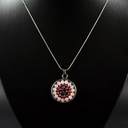 Колие мандала с камък Розов Кварц и кристали
