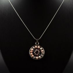 Колие мандала с камък Яспис Зебра и кристали