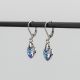 Висящи обеци със сърца кристал Swarovski Vitrail Light