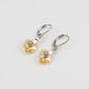 Висящи обеци със сърца кристал Swarovski Golden Shadow