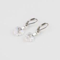 Висящи обеци със сърца кристал Swarovski Moon Light