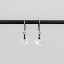 Висящи обеци със сърца кристал Swarovski Moon Light
