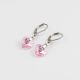 Висящи обеци със сърца кристал Swarovski Light Rose