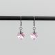 Висящи обеци със сърца кристал Swarovski Light Rose
