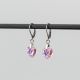 Висящи обеци със сърца кристал Swarovski Light Rose