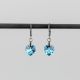 Висящи обеци със сърца кристал Swarovski Bermuda Blue