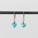 Висящи обеци със сърца кристал Swarovski Light Turquoise