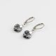 Висящи обеци със сърца кристал Swarovski Silver Night