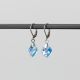 Висящи обеци със сърца кристал Swarovski Aquamarine Shimmer